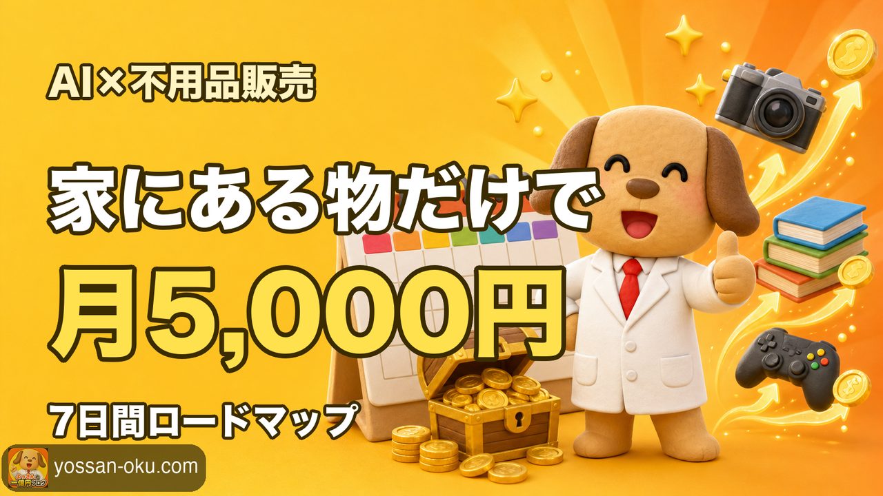 🗓️ AI×不用品販売、最初の7日間ロードマップ──家にある物だけで月5,000円