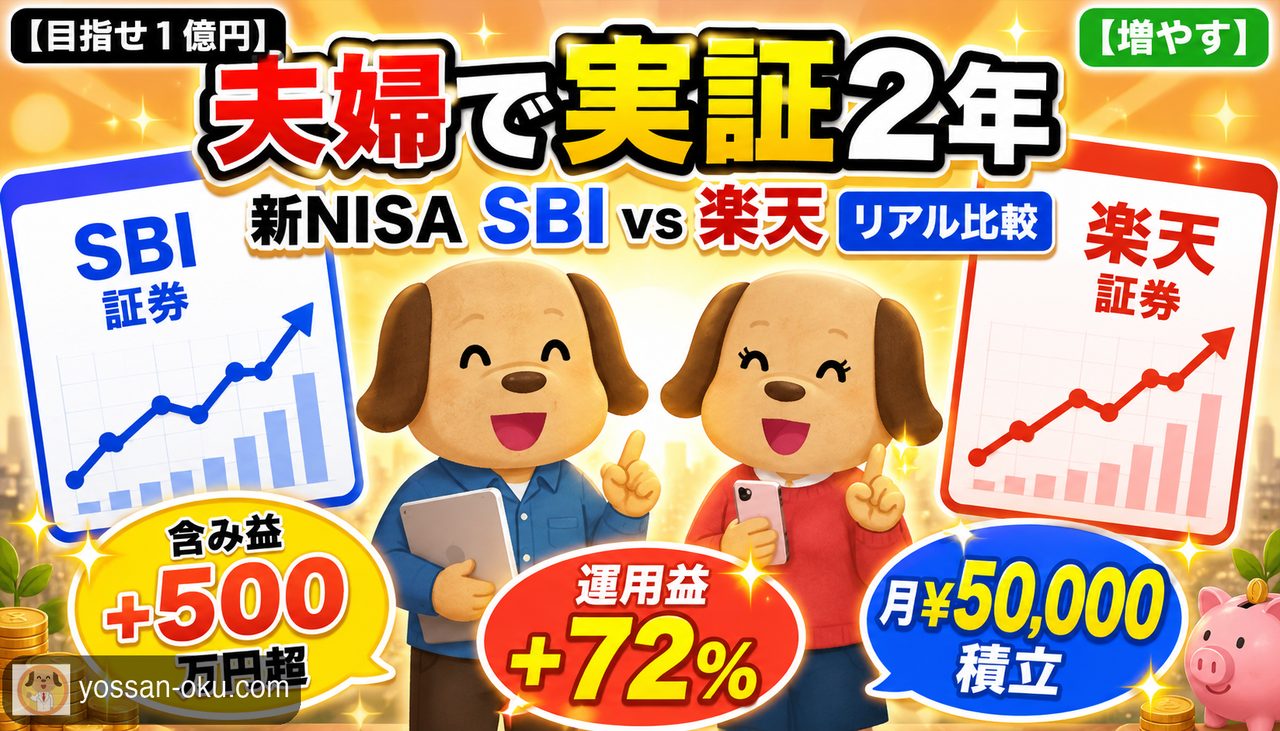 【夫婦で実証2年👀】「新NISAはSBIと楽天どっち？」で迷う前に読む話｜含み益500万円超の答え✨️