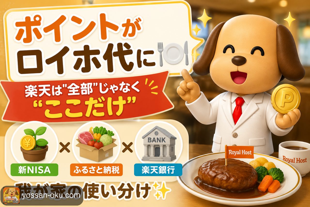 【ポイントがロイホ代に🍽️】楽天は"全部"じゃなく"ここだけ"｜新NISA×ふるさと納税×楽天銀行、我が家の楽天経済圏✨️