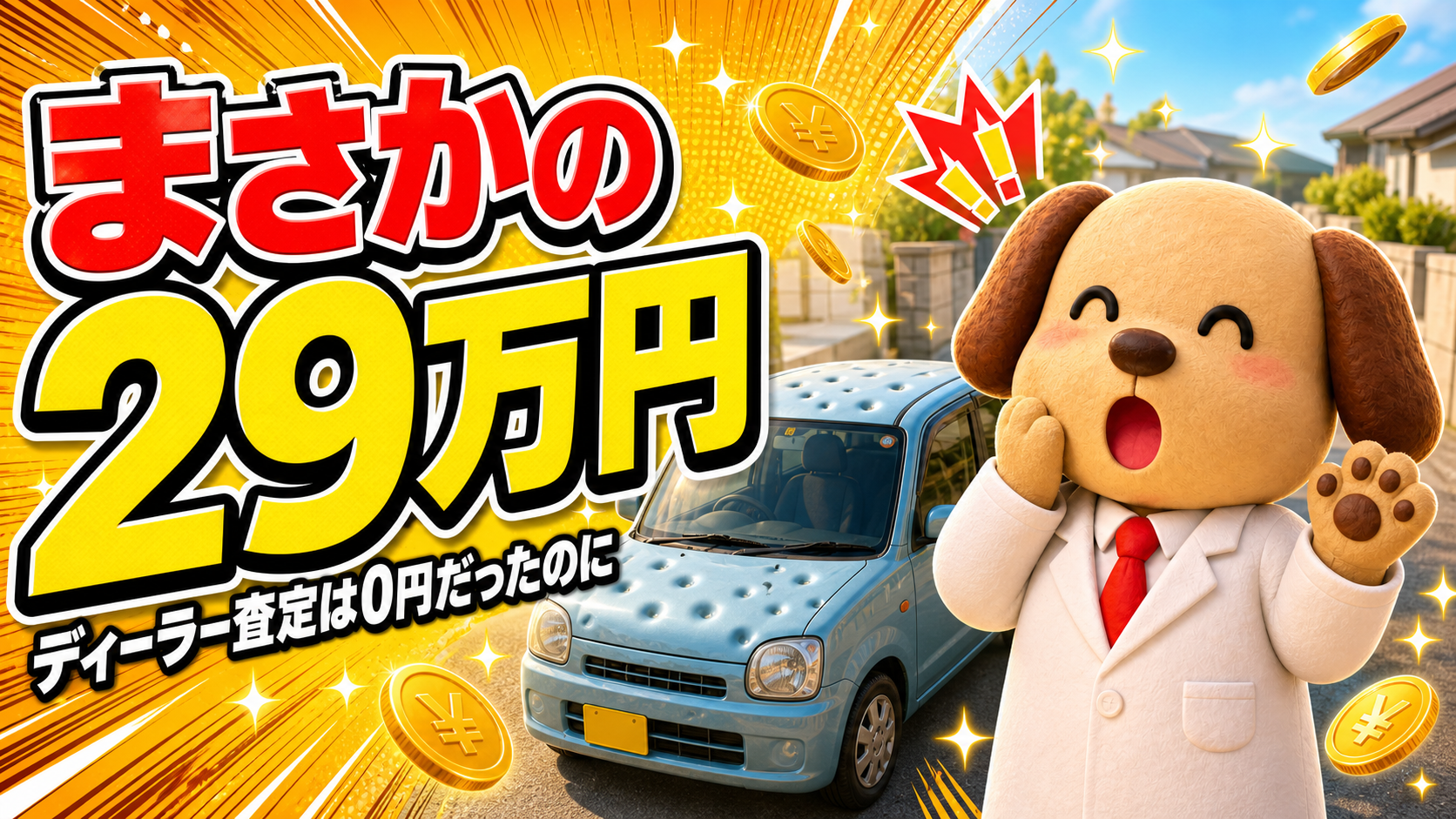 【ディーラー査定は¥0円でした】雹まみれの愛車が、一括査定で29万円に化けた話🚗✨
